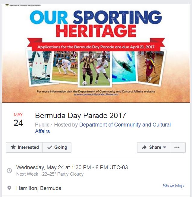 Bermuda Day Parade 2017 FB Event