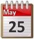May 25 calendar 70x80
