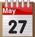 May 27 calendar 70x75